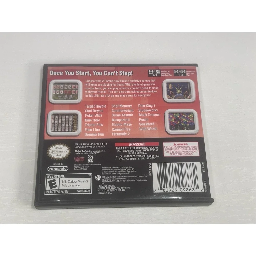 Nintendo DS TouchMaster 3 Complete CIB Tested Game Cartridge & Manual